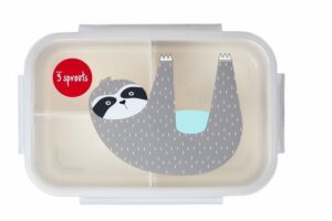 3 Sprouts Lunchbox Bento Leniwiec Grey IBBSLO Spacer/Lunchboxy i coolerbagi - Kolibelek - sklep dla dzieci Wolsztyn