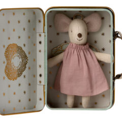 Maileg Myszka Angel mouse in suitcase