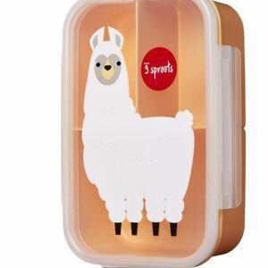3 Sprouts Lunchbox Bento Lama Peach IBBLLM Spacer/Lunchboxy i coolerbagi - Kolibelek - sklep dla dzieci Wolsztyn