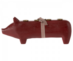 Maileg świecznik Wodden Pig large red