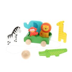 Petit Collage Zabawka do Ciągnięcia Kręgle Zwierzęta Safari PTC624 Zabawki/Drewniane - Kolibelek - sklep dla dzieci Wolsztyn