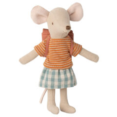 Maileg Tricycle mouse, Big sister with bag Old rose SS23