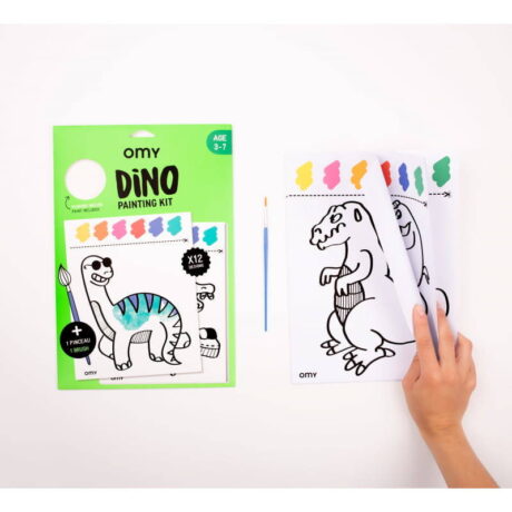 OMY dinozaury zestaw do kolorowania z farbami dla dzieci