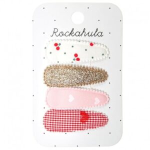 Rockahula Kids 4 spinki do włosów Sweet cherry fabric