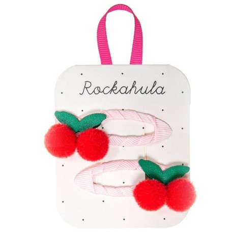 Rockahula Kids 2 spinki do włosów Sweet Cherry Pom Pom