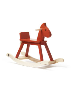 Kid's Concept - Koń na biegunach orange red CARL LARSSON - 1000747 - Zabawki drewniane - Kolibelek - sklep dla dzieci