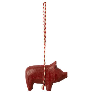 Maileg dekoracja bożonarodzeniowa Wooden ornament Pig red