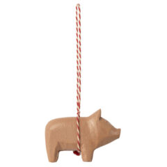Maileg dekoracja bożonarodzeniowa Wooden ornament old rose pig