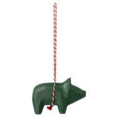 Maileg pig green - dekoracja bożonarodzeniowa Wooden ornament, dark green