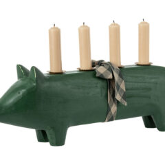 Maileg świecznik Wooden Pig large dark green