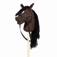 Astrup Hobby Horse Koń na kiju brązowy z otwartą buzią